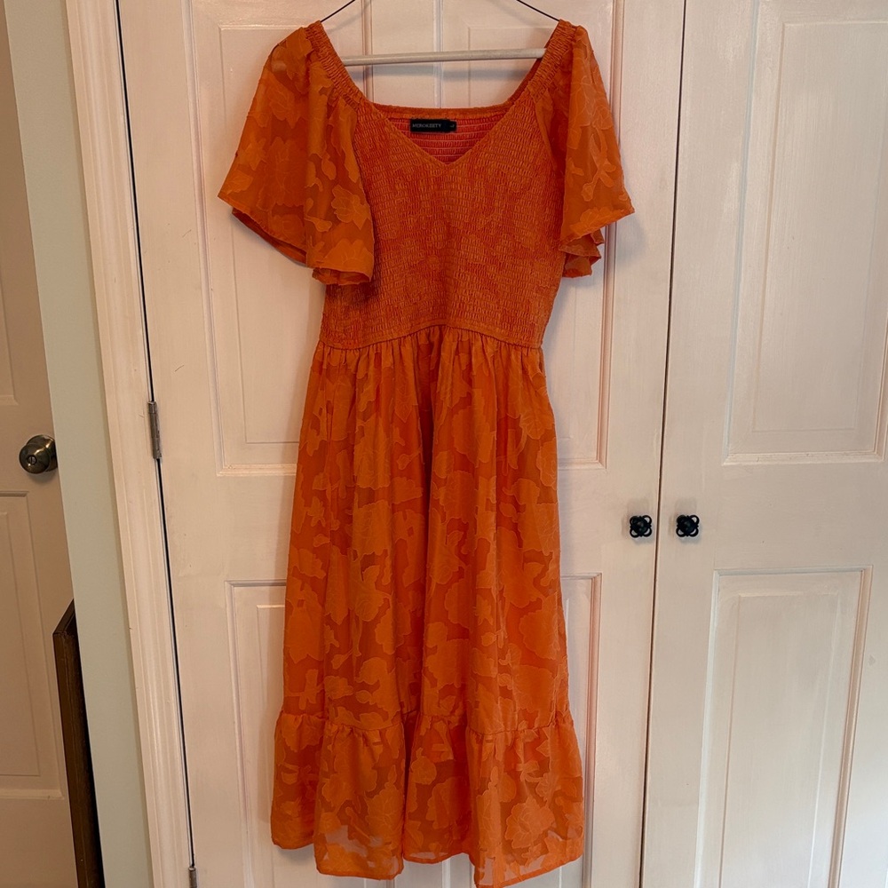 Elegant Orange Women's Dress